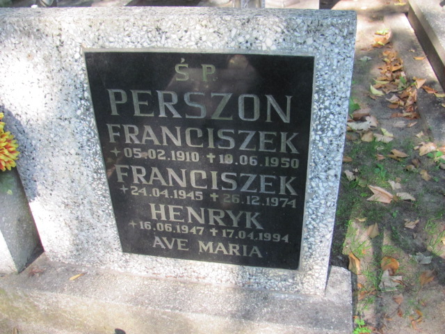 Franciszek Perszon 1945 Gdynia Orłowo - Grobonet - Wyszukiwarka osób pochowanych