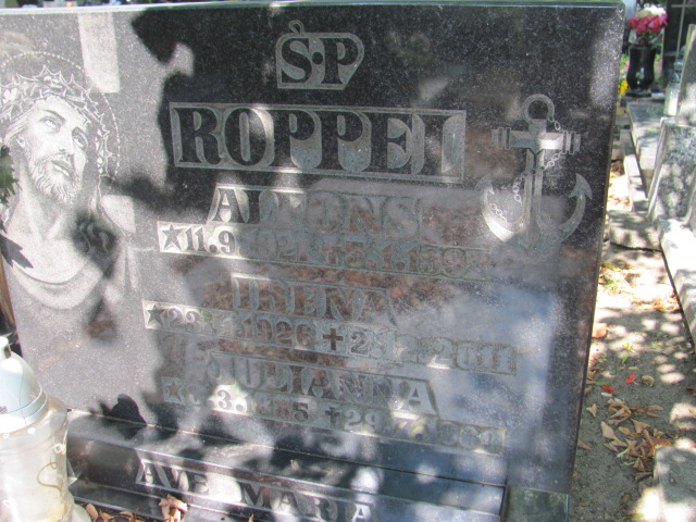 Alfons Roppel  1921 Gdynia Orłowo - Grobonet - Wyszukiwarka osób pochowanych
