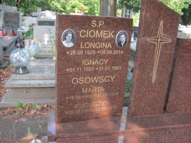 Grób Longina Ciomek