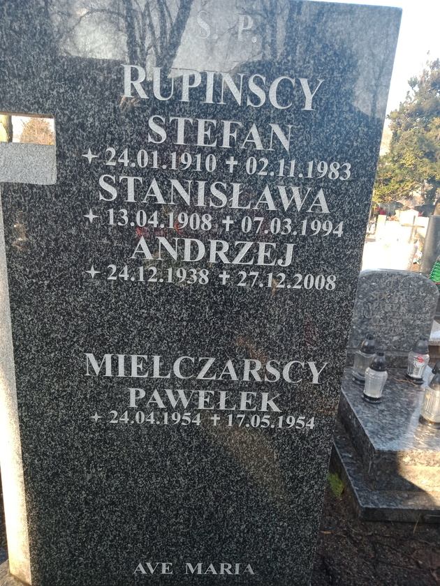 Andrzej Rupiński  1938 Gdynia Orłowo - Grobonet - Wyszukiwarka osób pochowanych