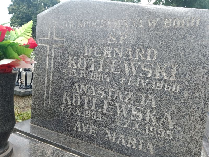 Anastazja Kotlewska 1909 Gdynia Orłowo - Grobonet - Wyszukiwarka osób pochowanych