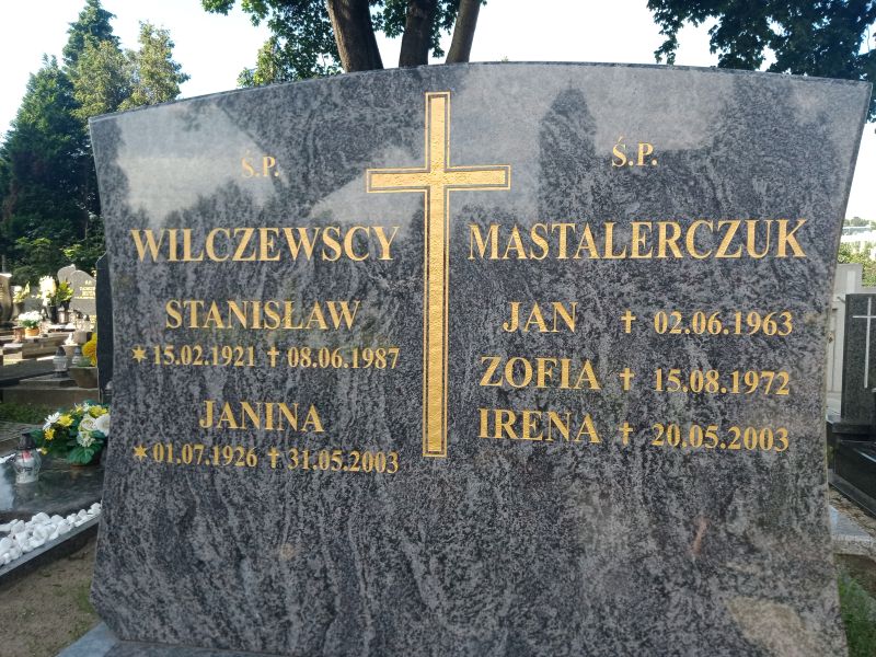 Zofia Mastalerczuk 1892 Gdynia Orłowo - Grobonet - Wyszukiwarka osób pochowanych